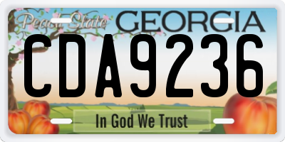 GA license plate CDA9236