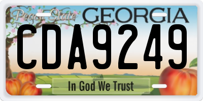 GA license plate CDA9249