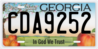 GA license plate CDA9252