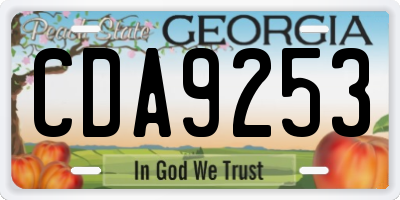 GA license plate CDA9253