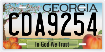 GA license plate CDA9254