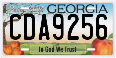 GA license plate CDA9256