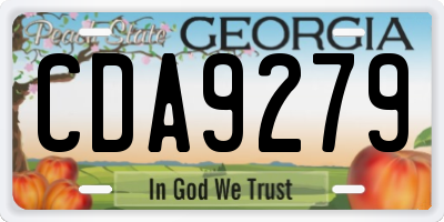 GA license plate CDA9279
