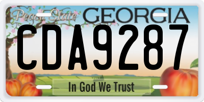 GA license plate CDA9287