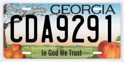 GA license plate CDA9291