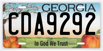 GA license plate CDA9292
