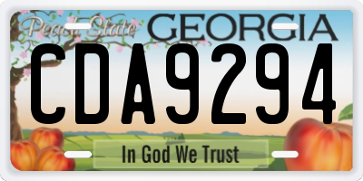 GA license plate CDA9294