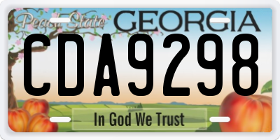 GA license plate CDA9298