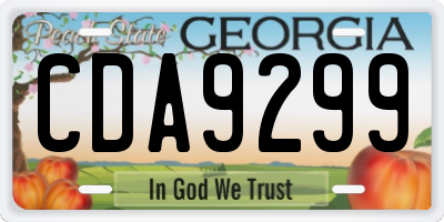 GA license plate CDA9299