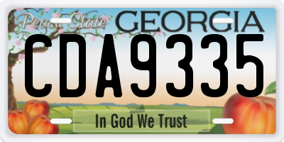 GA license plate CDA9335