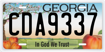 GA license plate CDA9337