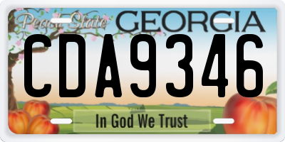 GA license plate CDA9346