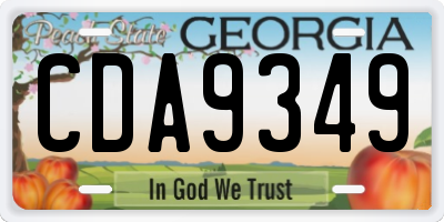GA license plate CDA9349