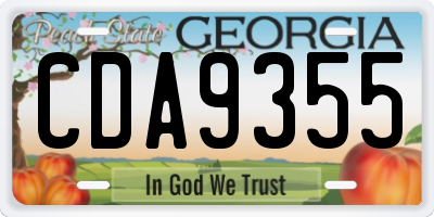 GA license plate CDA9355