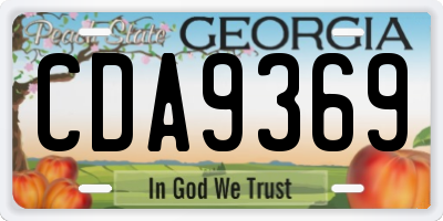 GA license plate CDA9369
