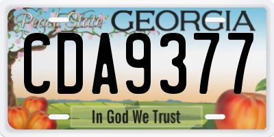 GA license plate CDA9377