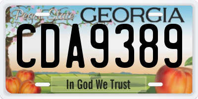 GA license plate CDA9389