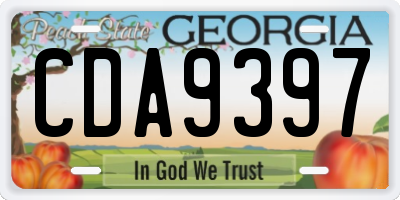 GA license plate CDA9397