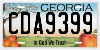 GA license plate CDA9399