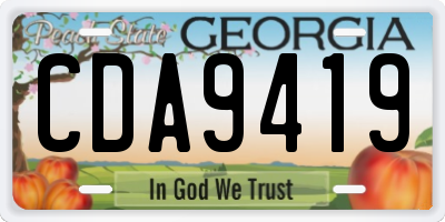 GA license plate CDA9419