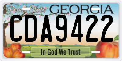 GA license plate CDA9422