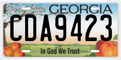 GA license plate CDA9423