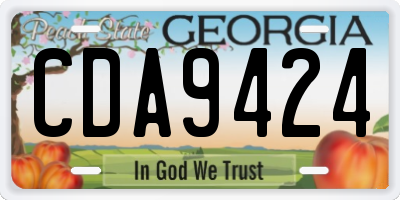 GA license plate CDA9424