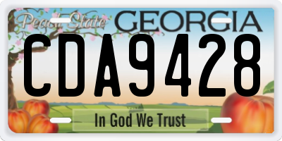 GA license plate CDA9428