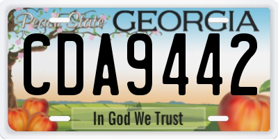 GA license plate CDA9442