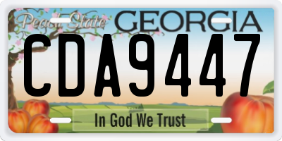 GA license plate CDA9447