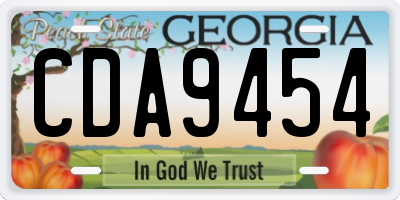 GA license plate CDA9454