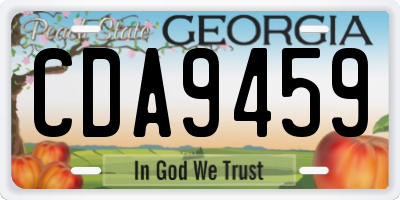 GA license plate CDA9459