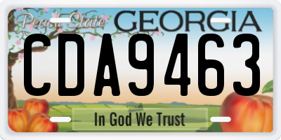 GA license plate CDA9463