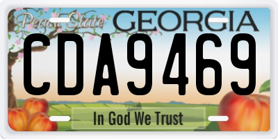 GA license plate CDA9469