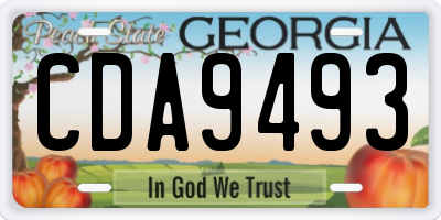 GA license plate CDA9493