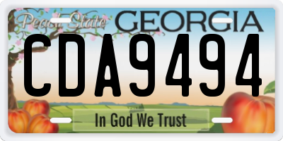 GA license plate CDA9494
