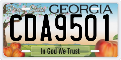 GA license plate CDA9501