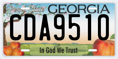 GA license plate CDA9510
