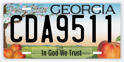 GA license plate CDA9511
