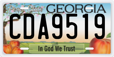 GA license plate CDA9519