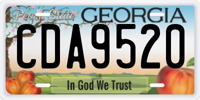 GA license plate CDA9520