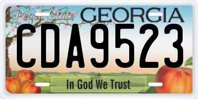 GA license plate CDA9523