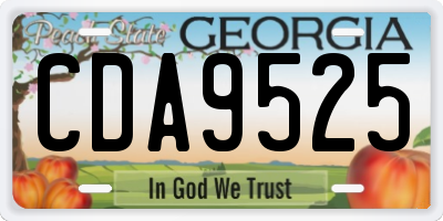 GA license plate CDA9525