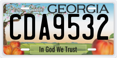 GA license plate CDA9532