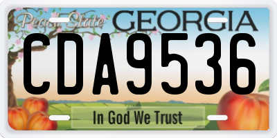 GA license plate CDA9536