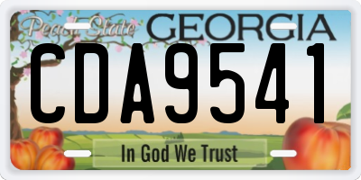 GA license plate CDA9541