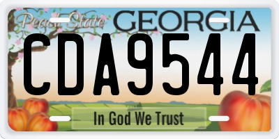 GA license plate CDA9544