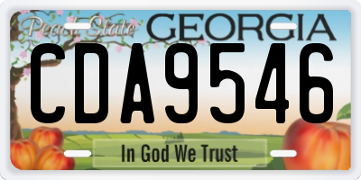 GA license plate CDA9546