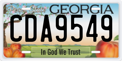 GA license plate CDA9549