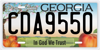 GA license plate CDA9550